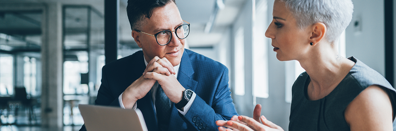 Two colleagues talking