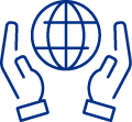 world in hands icon